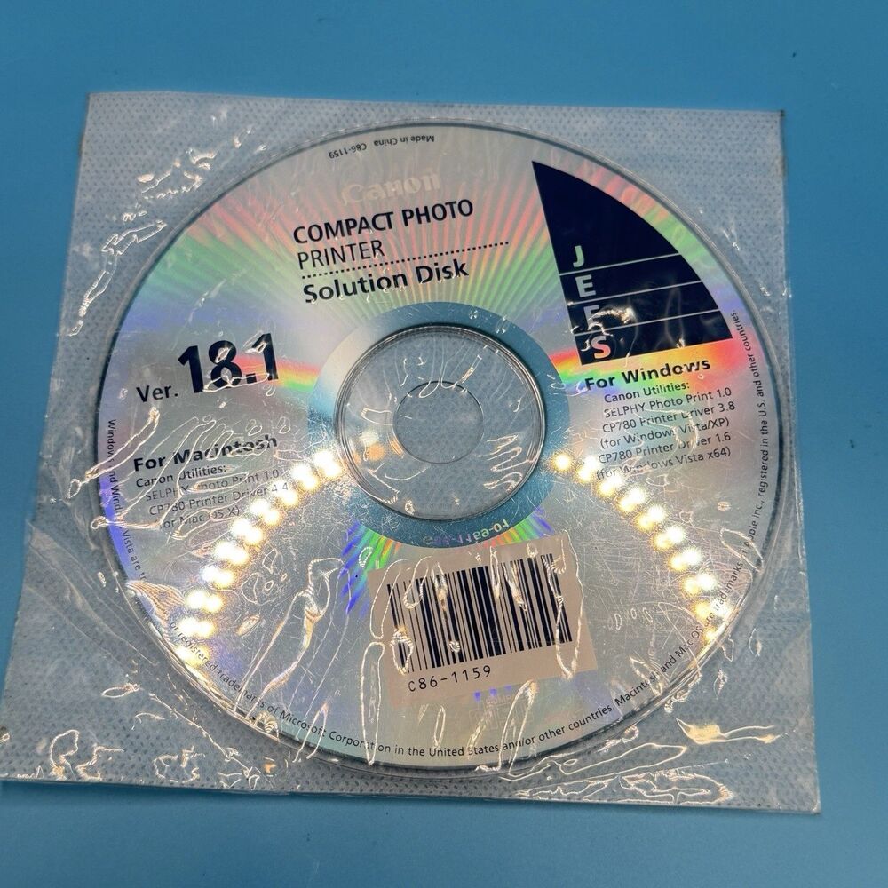 Canon SELPHY CP780 Compact Photo Printer Solution Disk Ver 18.1 C86-1159 OEM